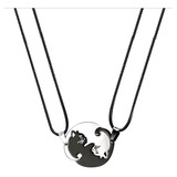 Collares Pareja Gatos Yin Yang 2 Piezas De Gatitos Yinyan