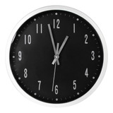 Reloj De Pared Plata Con Fondo Negro 30 Cm X 4 Cm
