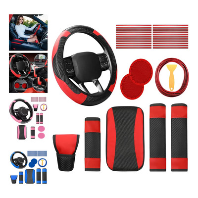 Funda Para Volante Mujer Protector Auto Universal Kit Rojo