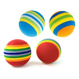 Juguete Pelota Multicolor Arcoiris Gatos Goma Eva Pack X4