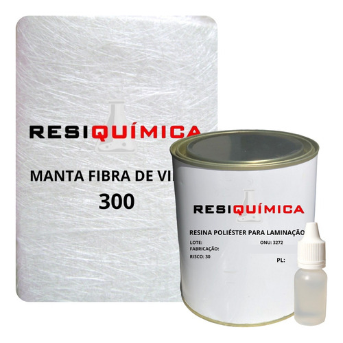 Kit Reparo Manta Fibra De Vidro 3,33m² C/ Resina De 1 Kg