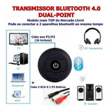 Transmissor Audio Bluetooth Tv Para Caixa Ou Fone + Cabo Rca