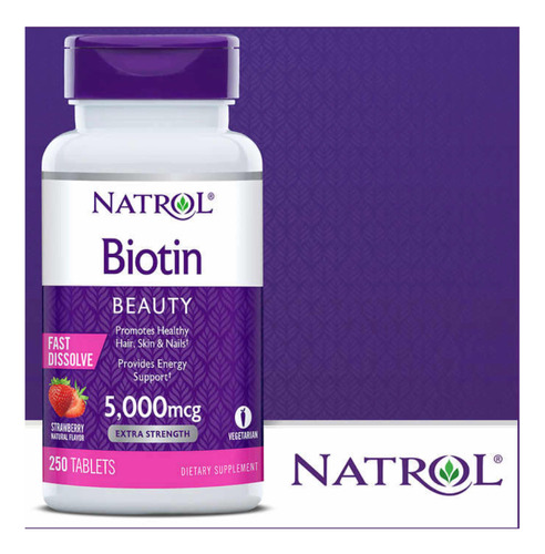 Biotina 5000 Mcg Natrol - Fast Dissolve - 250 Tabletes