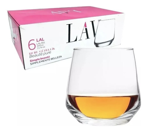 Vaso Para Jugos Whisky Agua Vidrio Lav Pack X6 345ml
