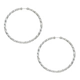 Argollas Grandes Gruesas Plata 925 Entorchadas 5,4 Cm 