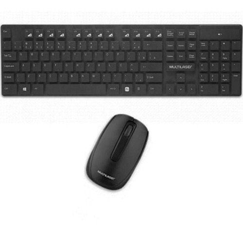 Kit De Teclado E Mouse Sem Fio Multilaser  Preto