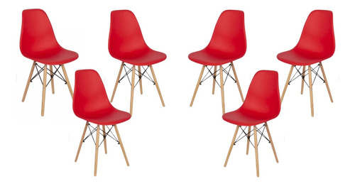 Silla Eames Para Comedor 6 Piezas Desayunador 