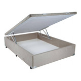 Base Cama Box Baú Casal Suede Bege 43x138x188