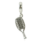 Berloque Charms Raquete Beach Tenis Prata Legitima 925