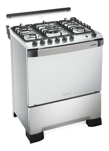 Fogão De Piso Mueller 5 Bocas Inox Decorato Gourmet - Bivolt Cor Cinza Tipo De Conexão Gás Engarrafado 110v/220v