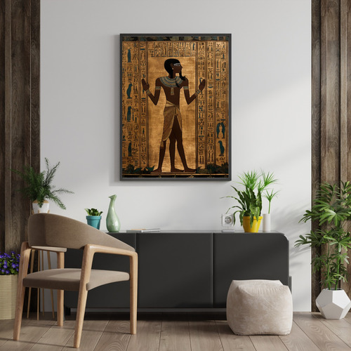 Quadro Decorativo Grande Luxo Sala 90x60 Egípcio