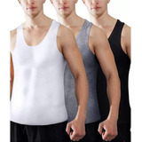 Pack 3 Camisetas Algodón Sin Manga, Musculosas Hombre