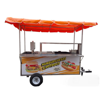 Carrito Para Venta De Hot Dogs Y Hamburguesas De Acero Inox