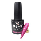 Esmalte Semipermanente Glitter Fucsia Faguer Nails