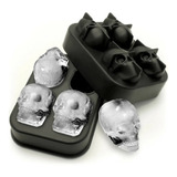 Molde Cubetera Silicona Para Hielo Calavera X 4 Whisky Skull