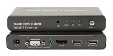 Conversor Switch C/ 3- (hdmi/vga/dp) X 1- Hdmi Pct-dhv301