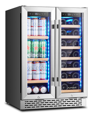 Plotanis Refrigerador De Vino Y Bebidas De 24 Pulgadas, Enfr