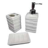 Kit Banheiro Minimalista Branco 3 Peças Para Lavabo