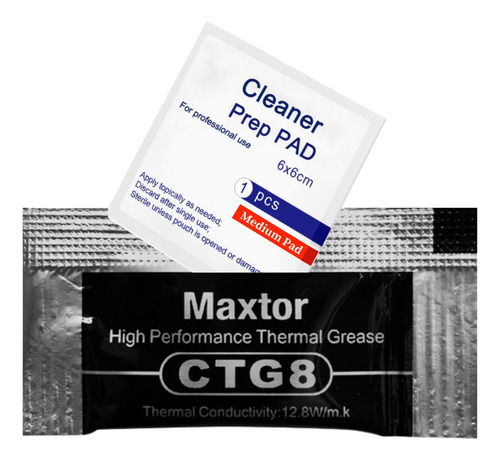 Pasta Térmica Maxtor Ctg8 1g 12.8 W/mk Premium + Clean Pad