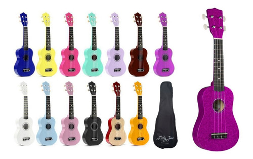 Ukelele Soprano Lady Jane Colores De Estudio + Funda + Envio