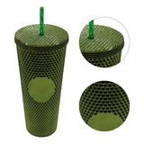 Termo Tumbler Vaso Studded Plastico Popote 700 Ml Colores Color Verde Brillante
