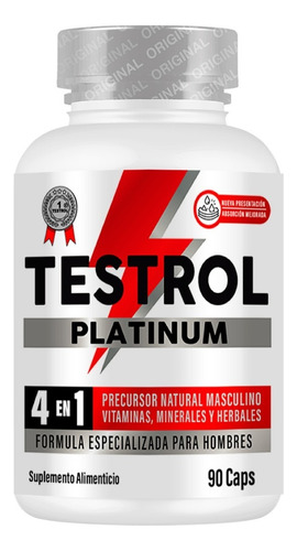 Testrol Platinum 4en1 Potenciador Masculino Natural 90 Caps Sin Sabor