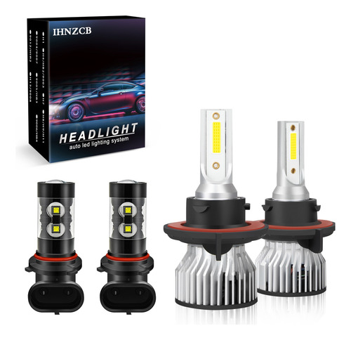 H13/9008 Faro Led Luz Alta / Baja+h10 Kit De Luz Antiniebla