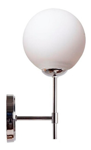 Aplique Medusa Spa 1 Luz Cromo Globo Opal 15cm Apto Led E27