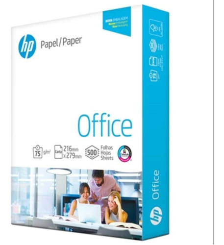 Resma Carta Hp Office 500 Hojas Papel Extra Blanco 75 G/m