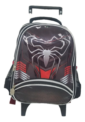 Bolsa Mochila Escolar Infantil Aranha Com Rodinhas Spider