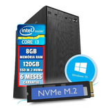 Pc Computador Cpu Intel Core I3 Memoria 8gb Ssd M2 120gb