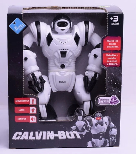 Robot Calvin-bot  Luz Sonido Melodia Y Movimientos Duende Az