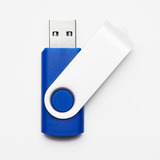 Memoria Usb I Pen Drive Unidad Flash I Giratoria Azul De 8gb