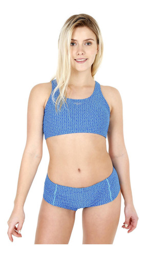 Bikini Juvenil Deportivo Estampado Azul H2o Wear