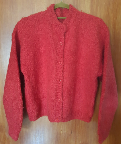 Casaco Lã - Tricot - Vermelho - Artesanal - Feminino - M