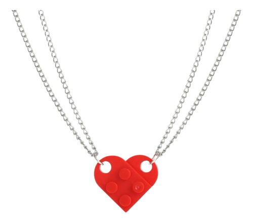 Set 2 Collar Corazón Pareja Regalo Amor Aniversario Novios