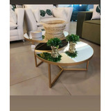 Conjunto De Mesas De Centro, P/decoração Dourada / Espelhada