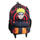 Mochila Naruto Shippuden Escolar Infantil Com Rodinhas