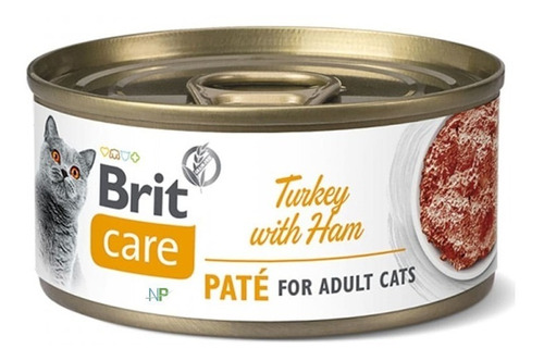 Alimento Húmedo Gato Brit Care Pate De Pavo Y Jamón 70gr. Np