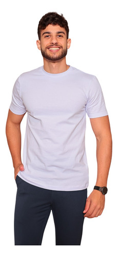 Camiseta Masculina Camisa Slim Algodão Peruano E Elastano