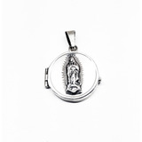 Relicario Virgen Maria Guardapelo Ovalado Plata Fina.925