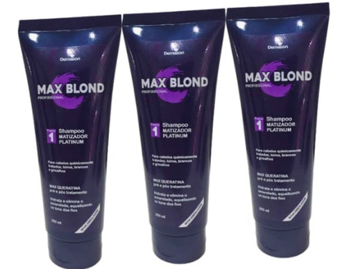 Shampoo Matizador Max Blond 250ml Demazon Kit 03 Und