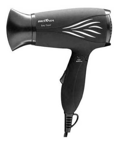 Secador De Cabelo Britânia Easy Travel Preto Bivolt 1000w