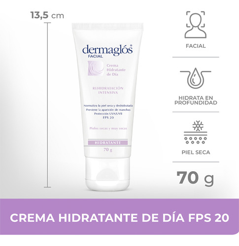 Dermaglós Crema Hidratante De Día Piel Seca 70gr