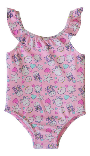 Traje De Baño Bebe Niña Uv 50 Rosa H2o Wear