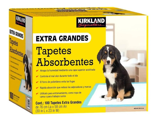 Tapete Absorbente Entrenadores Cachorros Kirkland 100 Piezas