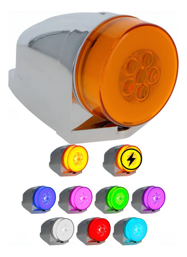 Plafon Zepelin 6 Led Arillo Gel Fija Estrobo Cromo 12-24v