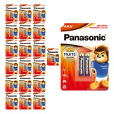 40 Pilhas Alcalinas Aaa 3a Panasonic 20 Cart