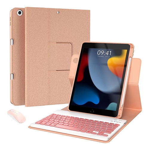 Funda Con Teclado Ratón Para iPad 10.2 9ª 8ª 7ª Generación