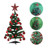 Árvore De Natal Pinheiro 120cm Decorado Glitter Vermelho Gzt